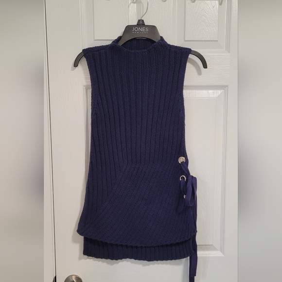 J Lo Cotton Blend Purple Sleeveless Sweater Top Small - Picture 1 of 12
